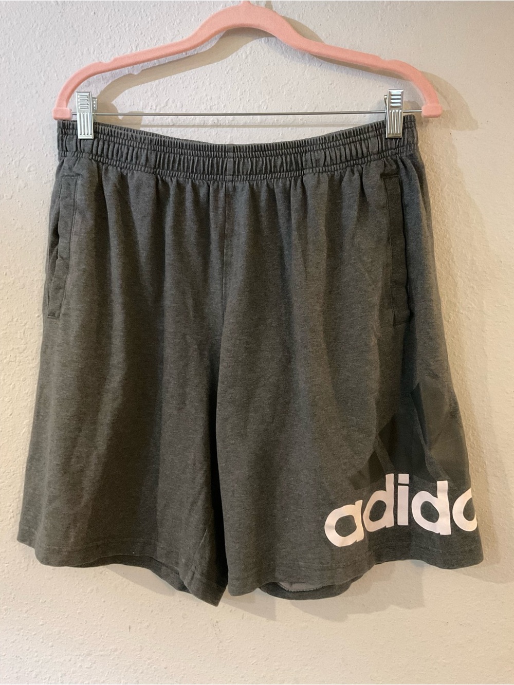 adidas Gray Athletic Shorts with Logo